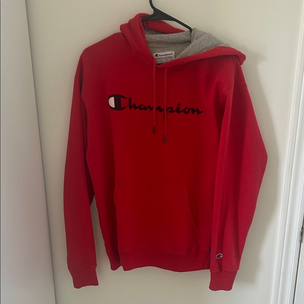 Champion Men's Red Pullover Hoodie